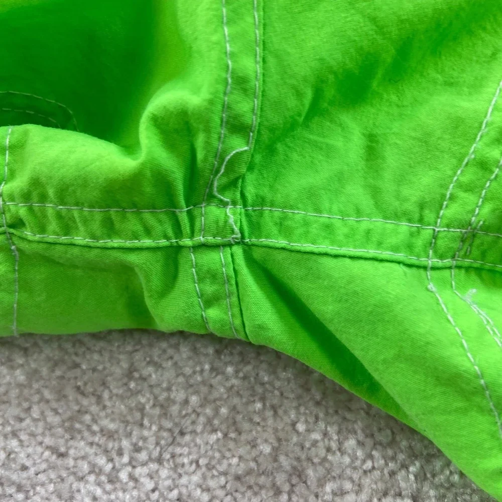 Vintage Ocean Pacific Swim Trunks Mens Large Neon Green Nylon Retro Surf Shorts